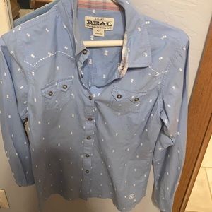 Button up pattern cowgirl long sleeve